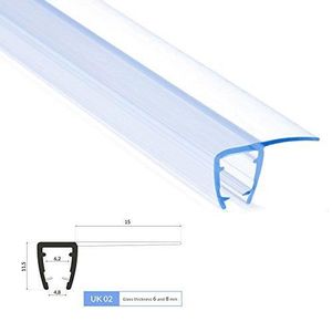 STEIGNER 60cm Joint de douche arrondi courb/é pour les vitres d/’une /épaisseur 6 mm// 7 mm// 8 mm UK02 Joint de remplacement