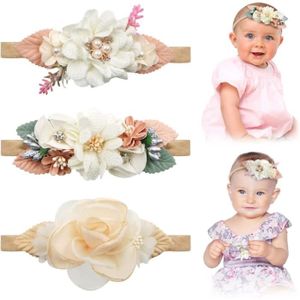 Bandeaux à fleurs pour bébé fille, bandeau pour nouveau-né, couronne de  princesse, élastique, accessoires pour cheveux, été