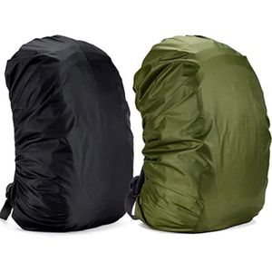 AGPTEK Housse de Sac à Dos Etanche Nylon Couverture Anti-Pluie Anti-Poussiere,2 PCS L,Noir 