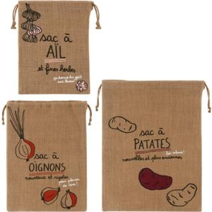 3 Sacs de conservation ail / oignons / pommes de terre - Ducatillon