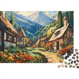 PUZZLE Mountain Village Cottage Puzzle De 1000 Pièces Art