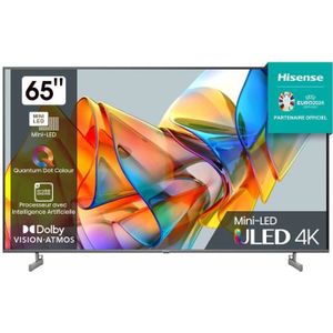 Téléviseur LED TV QLED - HISENSE - 65U6KQ - 65'' (164 cm) - 4K UHD 3840x2160 - HDR - TV connecté - 3xHDMI