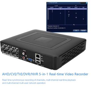 ENREGISTREUR VIDÉO SALUTUYA 8 canaux 8 canaux de sécurité CCTV AHD - CVI - TVI - DVR - NVR Enregistreur vidéo en temps réel 5 en 1 100-240 V Royaume-Un