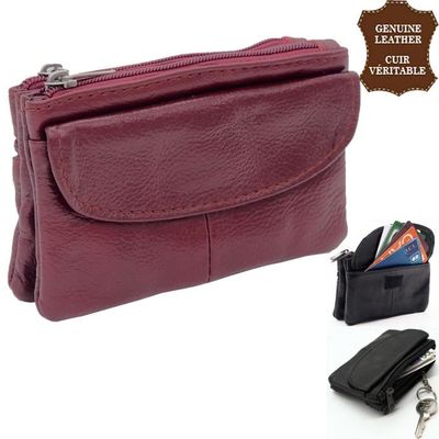 Porte monnaie porte cartes cuir véritable souple mixte hommes femmes
