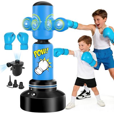 Sac De Frappe De Bureau Gonflable Avec Ventouse – Punching Ball Anti-stress En PU, Pompe Incluse, Pour Adultes Et Enfants (noir)