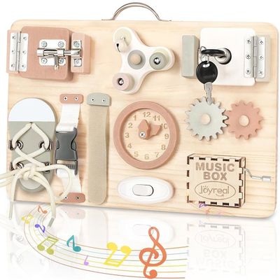 Cube d'activité Bébé en Bois - Jouet de Motricité - Multicolore - Montessori - Jeux