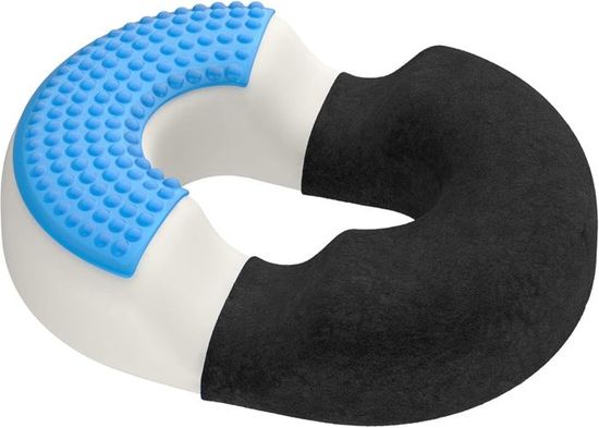 Coussin Orthopédique Coccyx Gonflable - Soulage Hémorroïdes, Douleurs Coccyx Et Sciatique, Pour Bureau, Voyage Et Fauteuil Roulant (Gris)