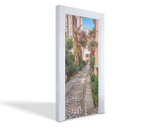 Papier Peint Porte Sticker Fleur De Cerisier Rose 3D Porte Autocollants Auto- Adhésif Amovibles