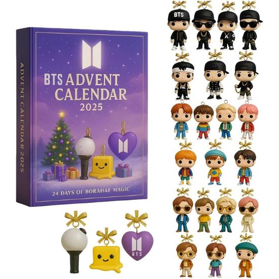 Calendrier De L'Avent 2025 Blackp Music | 24 Décorations De Noël En Acrylique | Pour Fans De Musique | Compte à Rebours Festif