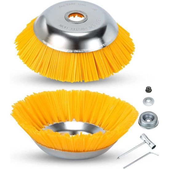 Lot De 2 Brosses à Mauvaises Herbes Pour Débroussailleuse - Diamètre 200 Mm, Alésage 25,4 Mm, Fil Nylon