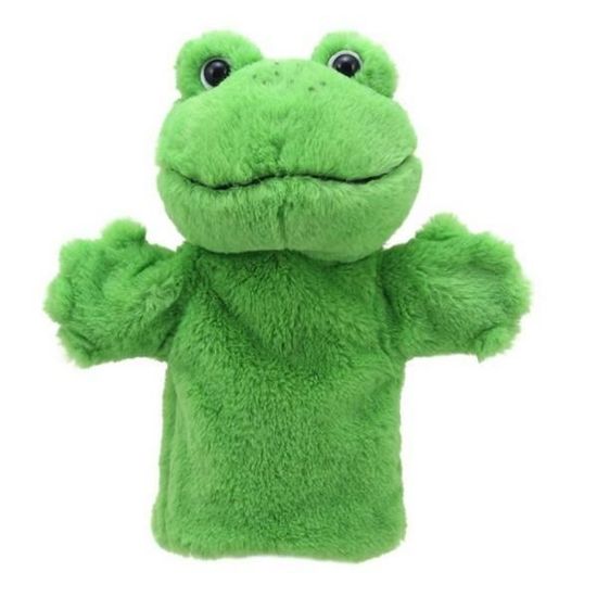 Marionnette à main Grenouille en peluche | Marionnette douce et expressive