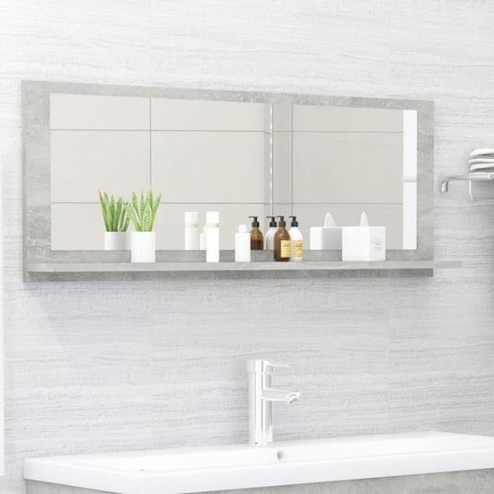 Nouveauté!Miroir Décoratif - Miroir Attrayante salon de salle de bain Gris béton 100x10,5x37 cm Aggloméré246