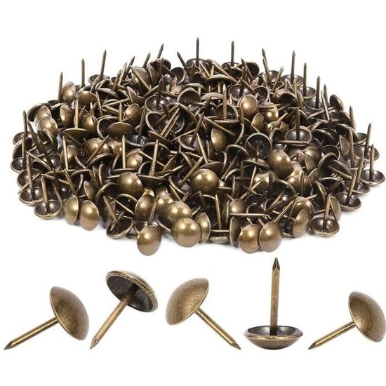 300 Pièces Clous Tapissier Robuste 11x17mm Bronze Rétro vintage clous décoratifs antiques pour Ameublement Meubles Canapés