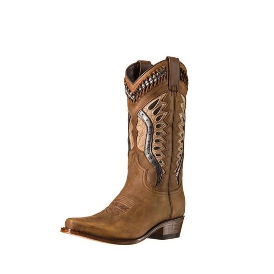 Botte haute pour femme en cuir noir avec fermeture éclair - CAPRICE
