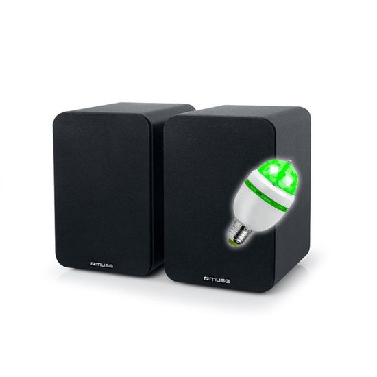 Enceintes Bibliothèque Muse M-620SH - Paire Bluetooth 5.0, 150W, Noir