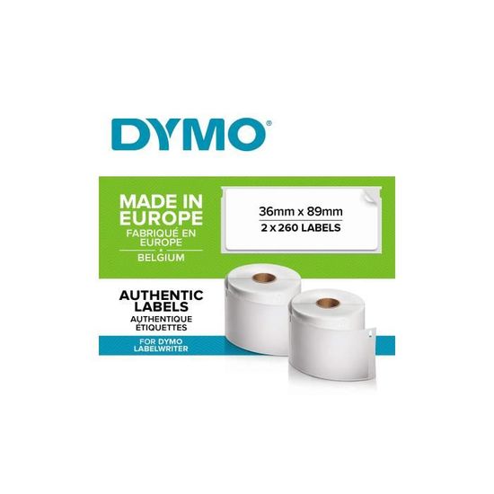 DYMO D1 étiquettes autocollantes, impression en noir sur fond blanc, 12 mm  x 7 m, pour étiqueteuses LabelManager, authentique