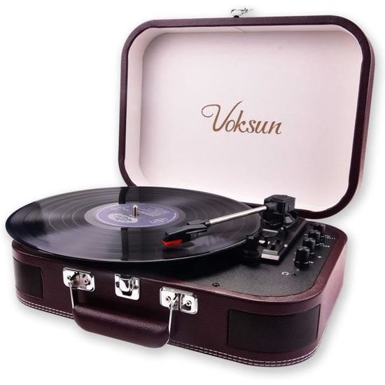 Platine Vinyle Bluetooth, Platine Vinyle 3 Vitesses 33/45/78 TR/Min, Tourne Disque Vinyle Avec