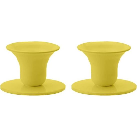 Bougeoirs Bastia EDZARD - Lot De 2 En Acier Inoxydable Nickelé - Pour Bougies De 8 Cm De Diamètre - Hauteur 4,5 Cm