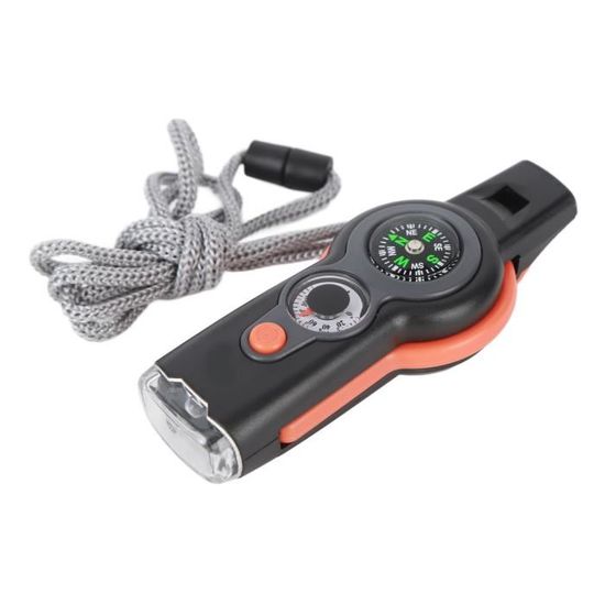 Lampe LED Survie 7-en-1 Uxcell - Boussole, Sifflet, Lumière Blanche - Neuve