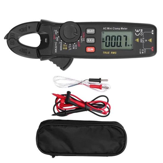 Pince Ampèremétrique Numérique CA/CC, 0-600A Multimetre Professionnel, Testeur Multifonction avec Tests de