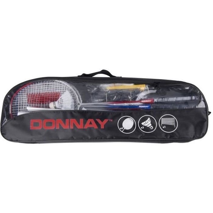DONNAY Kit Badminton avec Filet Raquettes et Volant