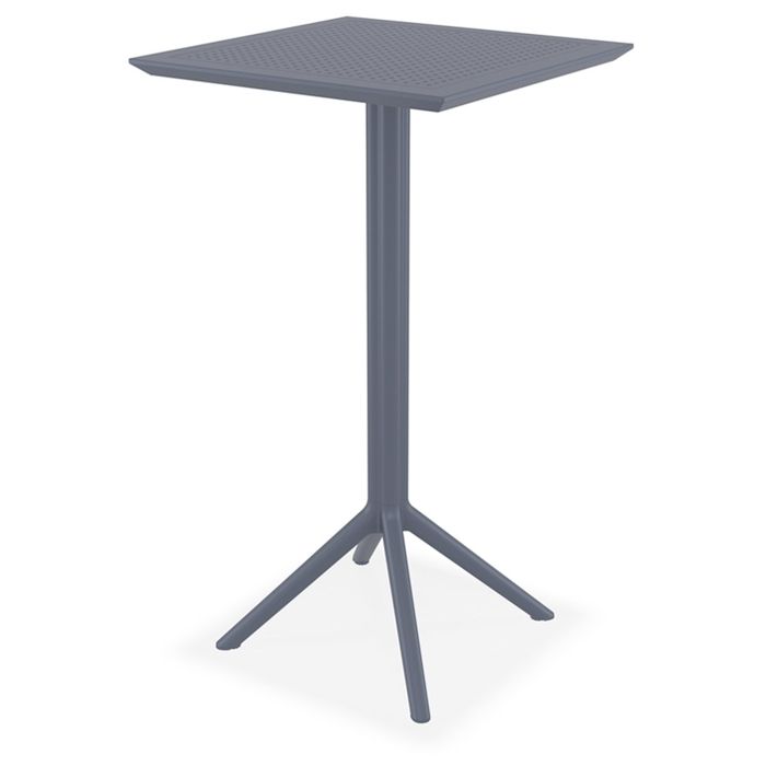 Table haute pliable 'FOLY' grise foncée pour intérieur et extérieur