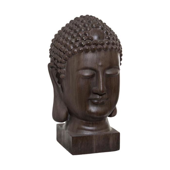 Atmosphera - Objet décoratif Tête de Bouddha marron pour extérieur ou intérieur H 51 cm Marron