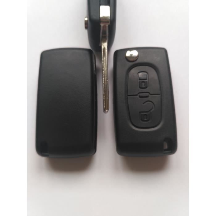 Clé Plip Télécommande Peugeot 107 207 307 308 407 807 PARTNER EXPERT 2 bouton /CE0536 avec place pour pile / lame avec rainure