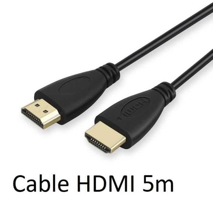 Cable HDMI Male 5m pour NINTENDO SWITCH Console Gold 3D FULL HD 4K Television Ecran 1080p Rallonge
