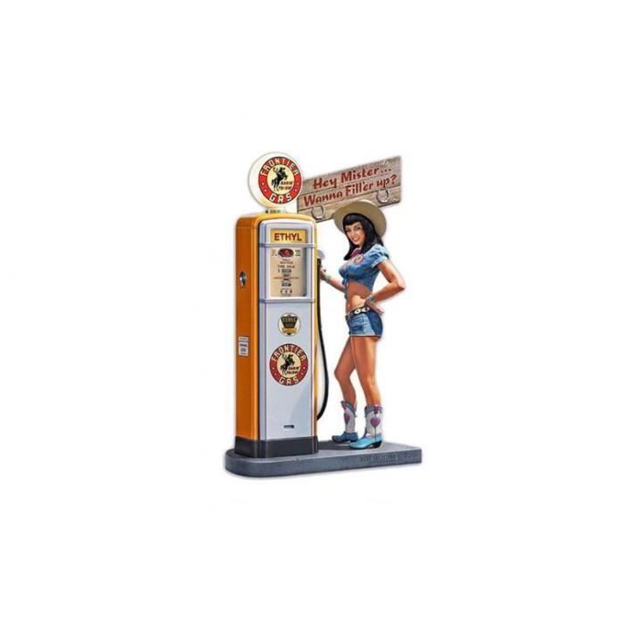 Pompe à essence pin up frontier gas, déco pin-up vintage, route 66
