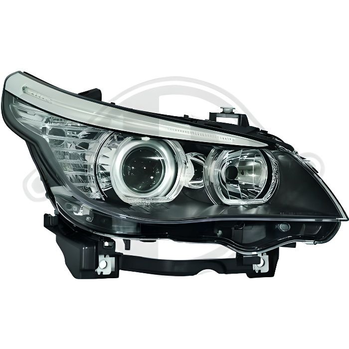 1224480 , Paire de Feux Phares Angel Eyes LED noir pour BMW SERIE 5 E60 - 61 de 2003 a 2007