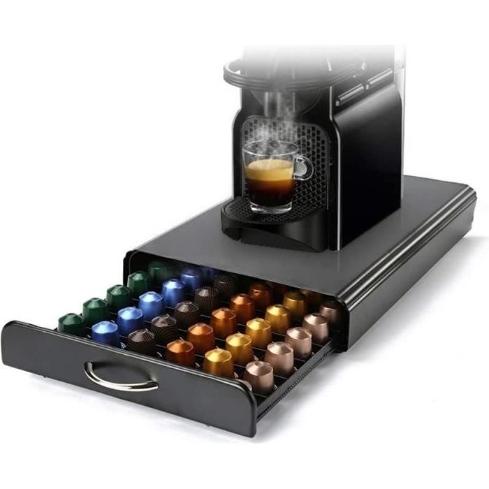 Nespresso Porte Capsule de Café Pod Support de Tiroir de Rangement en Métal pour 60 Pcs