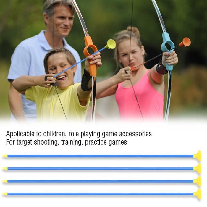 Plastique tir à larc arc ventouse flèches pour enfants extérieur jeux amusants tir jeunesse sport-Bleu + Jaune -accessoires HB057