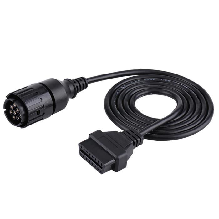Qutianshop® Câble Adaptateur Connecteur Diagnostic 10 Pin vers 16 Pin Pour BMW ICOM-D Moto