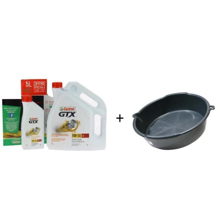 CASTROL GTX Ultraclean 5W30 C4 5L+1L + Bac de vidange