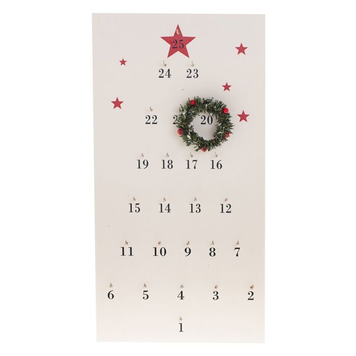 FEERIC LIGHTS & CHRISTMAS Suspension Calendrier de l'Avent + Couronne - 51 x 26 cm