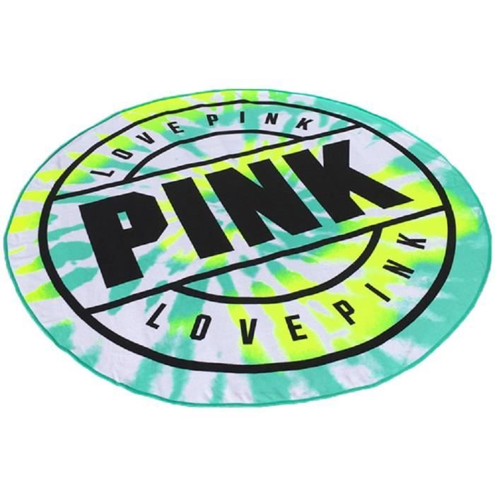 Tapis de yoga rond en microfibre pour serviette de plage 63 -Tapis de yoga rond Tapis de plage polyvalent -Vert