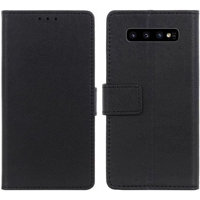 Galaxy S10+ Housse en Cuir Flip Cover Folio Étui à Rabat Portefeuille Coque de protection pour Samsung Galaxy S10+ 6.4\