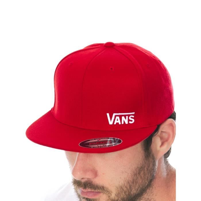 Casquette visière plate Flexfit Vans Splitz Racing Rouge