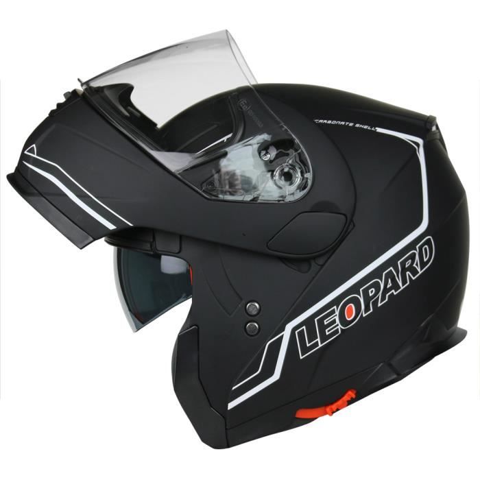 CRUIZER/ / Casque pour moto et scooter Demi Jet homologu/é avec double visi/ère int/érieur d/éhoussable et lavable chisura avec boucle support tangentiel XL noir opaque