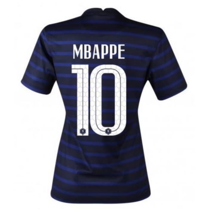 Nouveau Maillot Officiel de Football Femme Nike France Domicile Euro 2020 Flocage Officiel Numéro 10 Mbappé