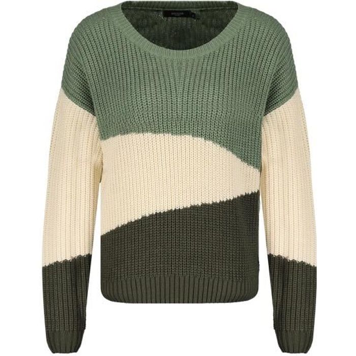 DEELUXE Pull oversize tricolore MELINE Tilleul