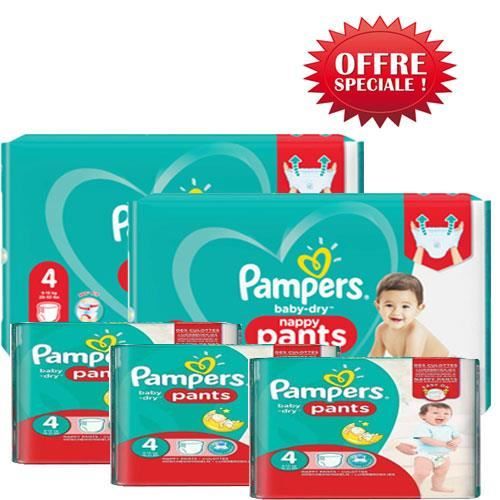 512 x couches bébé Pampers - Taille 4 baby dry pants
