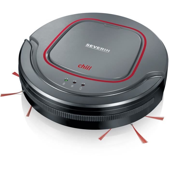 SEVERIN RB7025 Aspirateur robot, Batterie Lithium 12,8V, 90 min. d'autonomie, 100 m2 env., Silencieux : 65 dB, Slim : 7 cm de haut