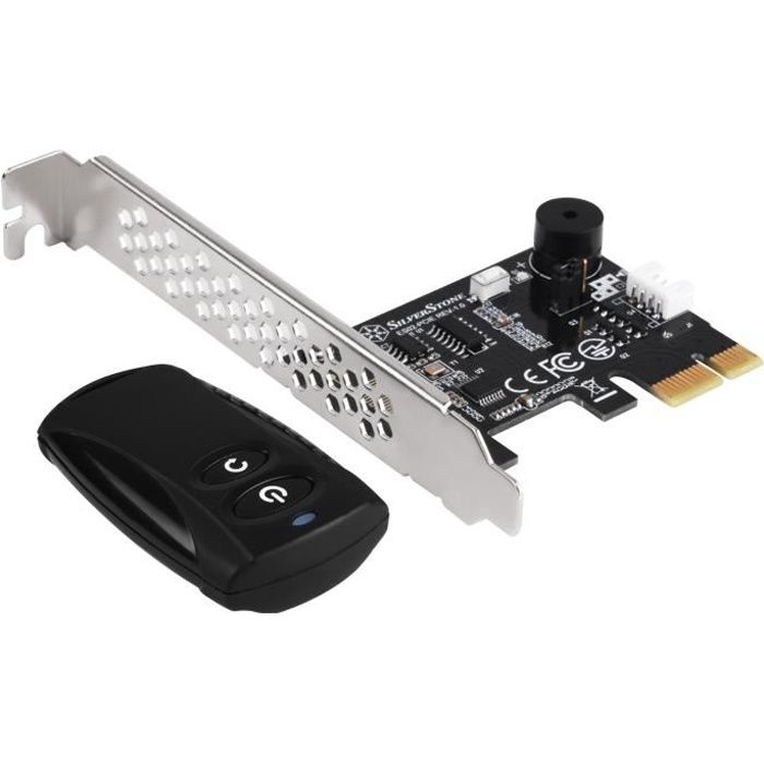 SilverStone SST-ES02-PCIe - 2.4G kit de télécommande pour allumer / éteindre et redémarrer un ordinateur à distance avec haut-parleu