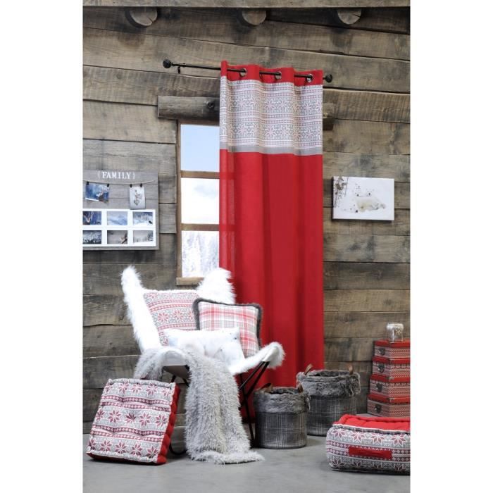 Rideau déco montagne CHANDAIL ROUGE