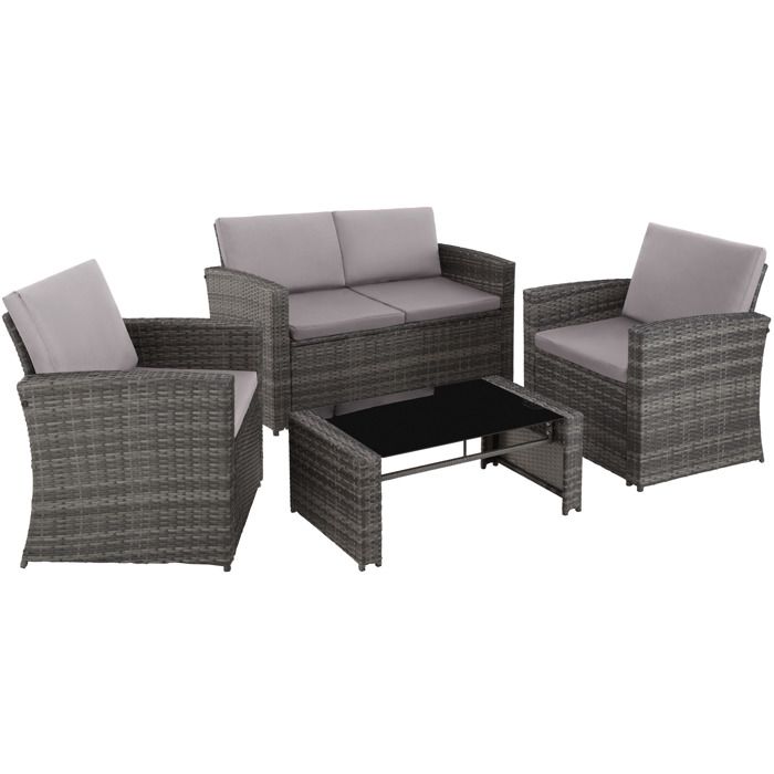 Salon bas de jardin LUCQUES 4 places - gris
