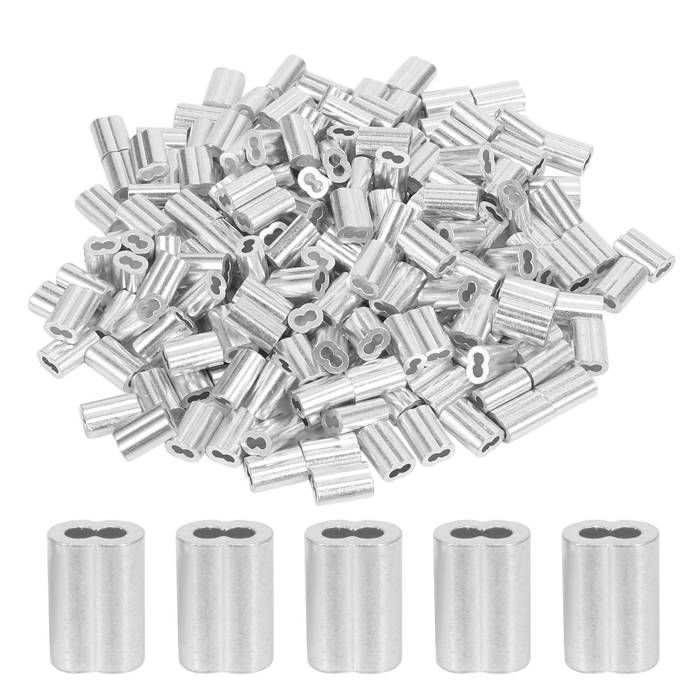 200 Manchons à Sertir Aluminium Pour Pêche - Connecteurs De Tube 8/10mm