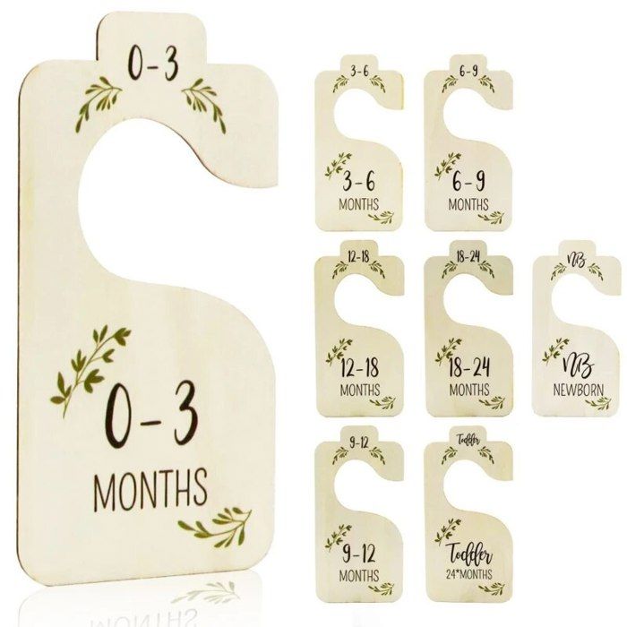 Lot De 8 Séparateurs De Placard En Bois Pour Bébé - Double Face, Organiseur Vêtements Par Taille, Décoration Chambre D'enfant