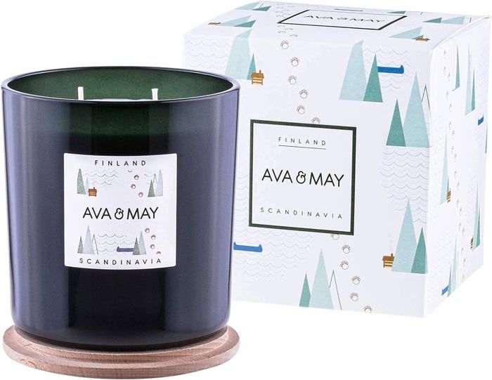 AVA & MAY Bougie Parfumée Bora Bora 180g Vegan - Notes Fève Tonka Noix Coco Vanille